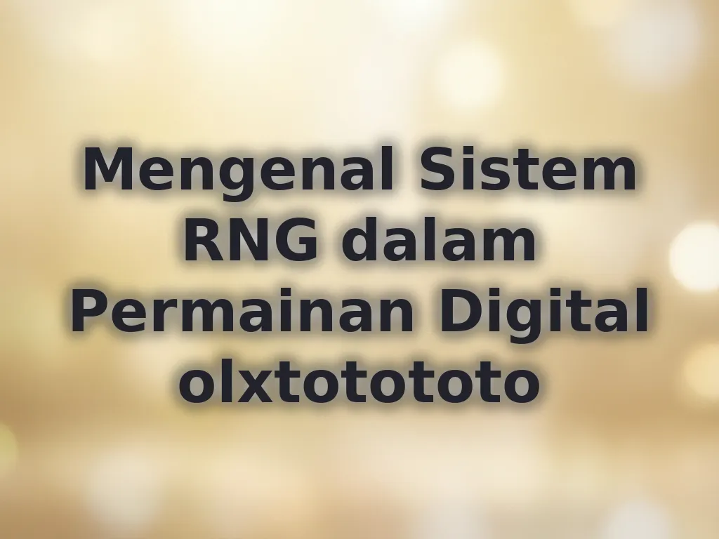 Mengenal Sistem RNG